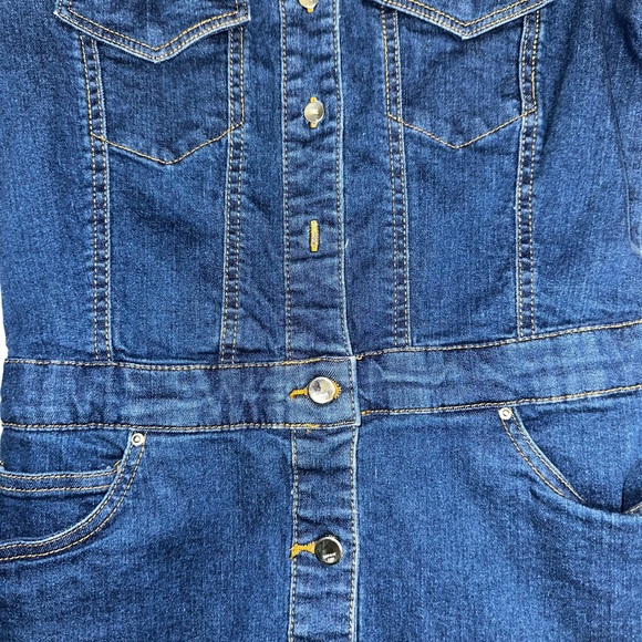 Zara Dark Blue Denim Long Sleeve Dress - Picture 6 of 7